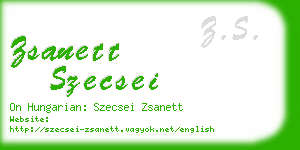 zsanett szecsei business card